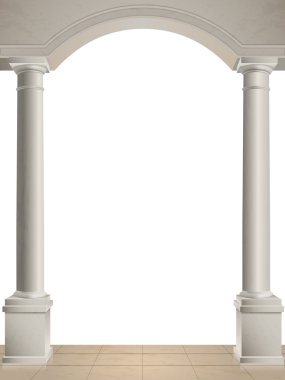 Beyaz arka plan üzerinde iki sütun