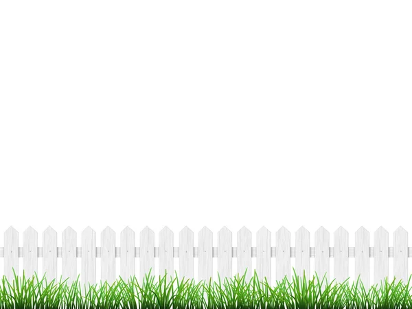 围栏和孤立的草 — 图库矢量图片
