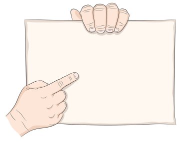 el işaret ve el renkli tutun