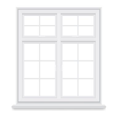 izole geleneksel beyaz pencere