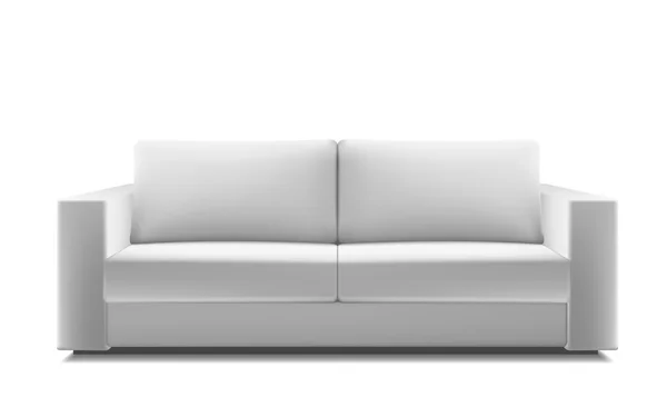 Realistiska vit modern soffa — Stock vektor