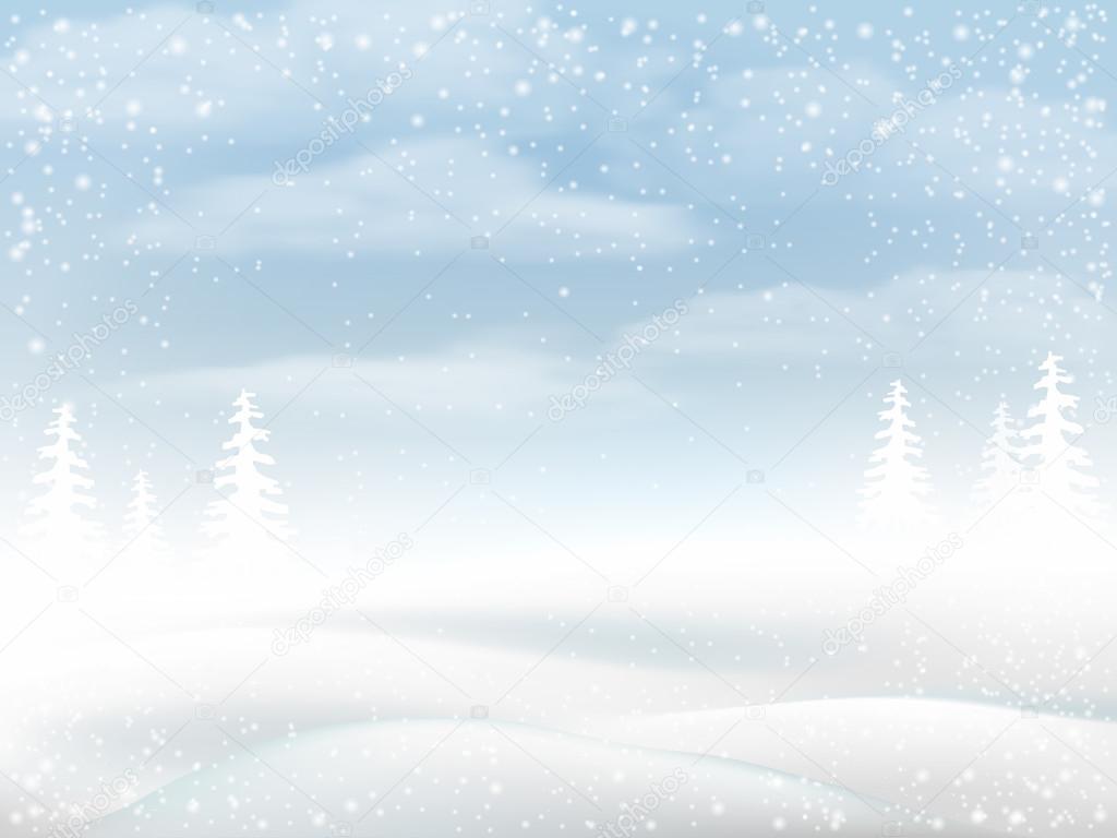 Winter snowy rural landscape