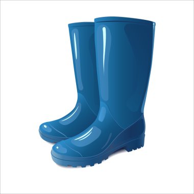 blue rain boots clipart