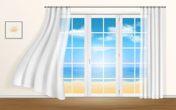 Sahilde otel odasındaki görünümü.