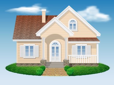Beautiful small residential house clipart
