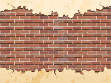 Tuğla duvar ve kırık beton