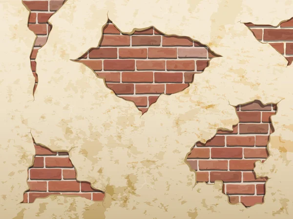 Eski püskü beton ve tuğla çatlaklar.