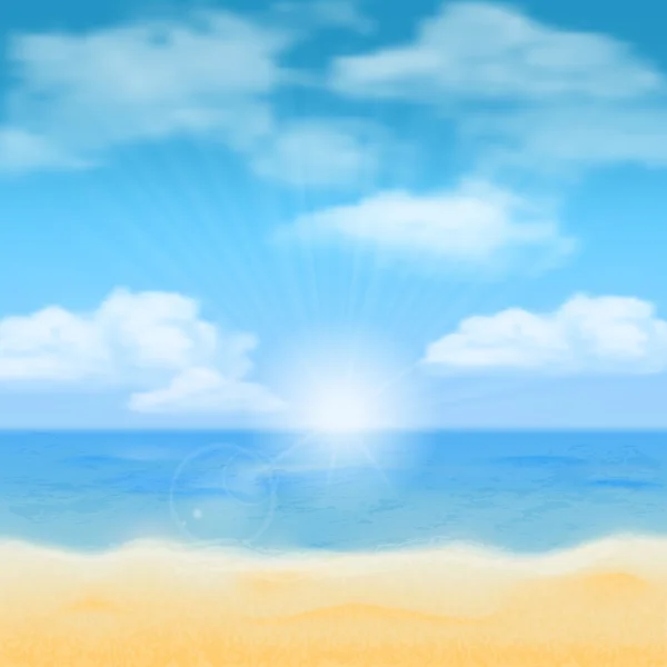 Sun over the sea — Stock Vector