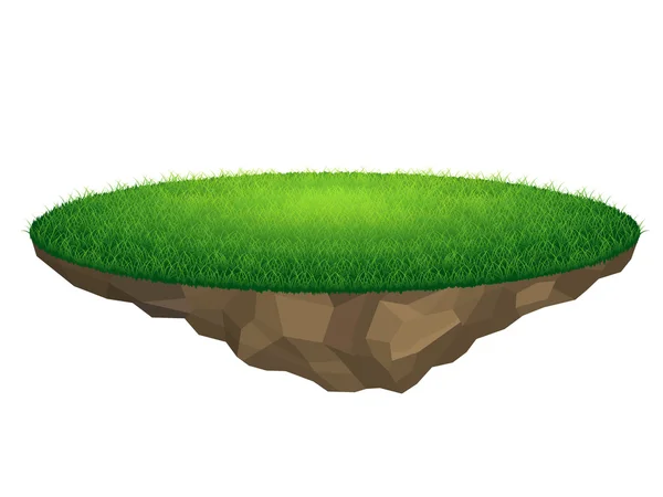 Île volante avec herbe — Image vectorielle