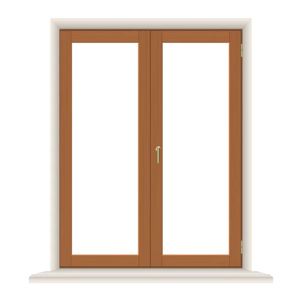 Ventana de madera simple — Vector de stock