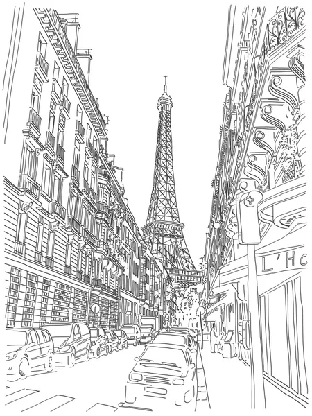 에펠 탑 보기 — 스톡 벡터