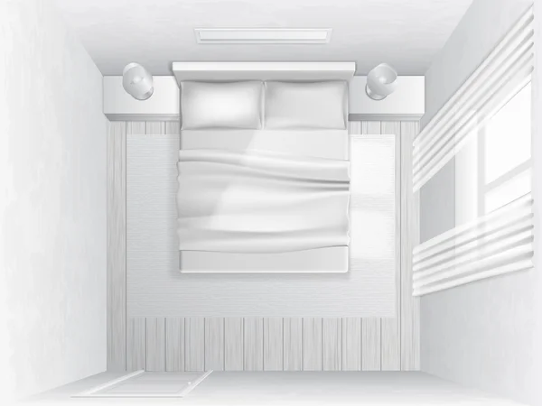 Dormitorio con vista superior — Vector de stock