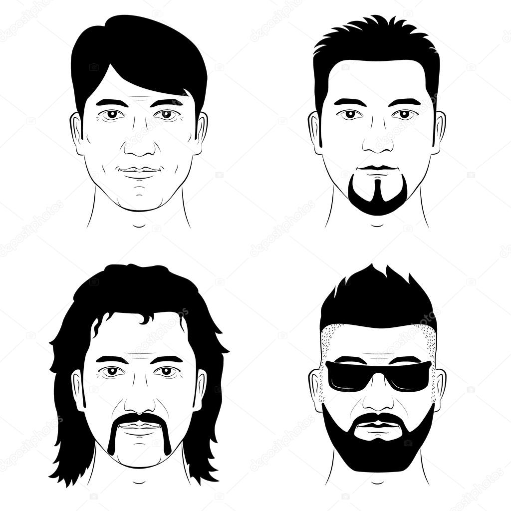 set of man faces