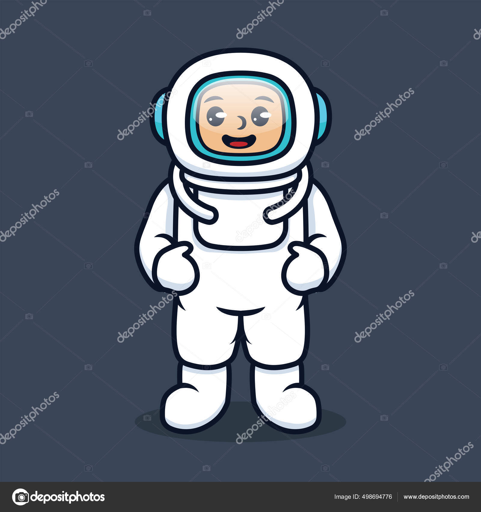 かわいい宇宙飛行士のウェブアイコンシンプルなベクトルイラスト ストックベクター C Guavanaboy