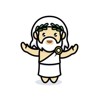 Şirin Zeus web simgesi, basit vektör illüstrasyonu 