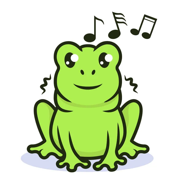 Cute Frog Icono Web Ilustración Vector Simple — Vector de stock