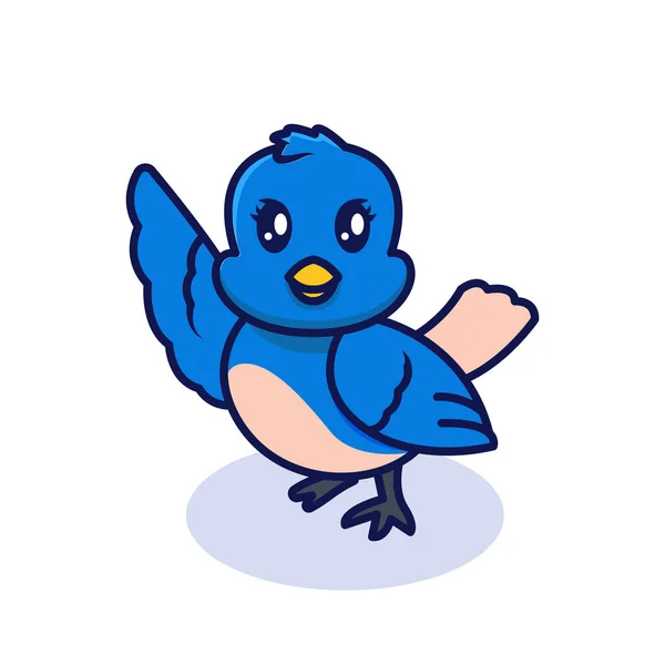 Nettes Vogel Web Symbol Einfache Vektorillustration — Stockvektor