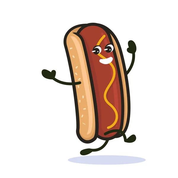 Ikon Web Hotdog Imut Ilustrasi Vektor Sederhana - Stok Vektor