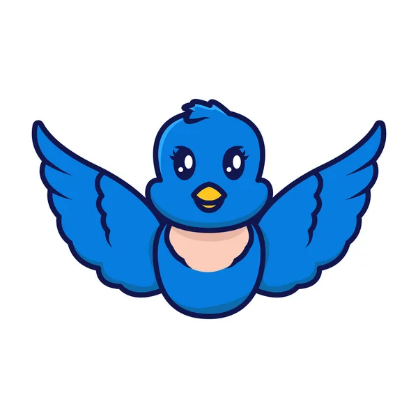 Simpatica Icona Web Uccello Semplice Illustrazione Vettoriale — Vettoriale Stock