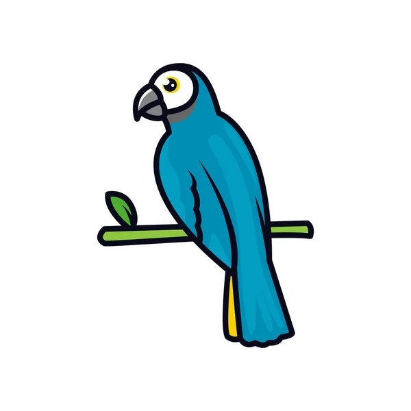 Cute Macaw Bird Web Icon Simple Vector Illustration — 스톡 벡터