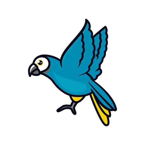 Cute Macaw Bird Web Icon Simple Vector Illustration — 스톡 벡터