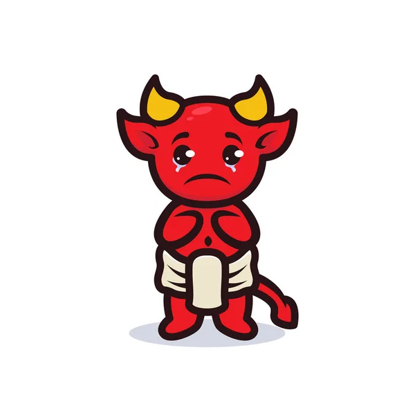 Ícone Web Personagem Diabo Bonito Ilustração Vetorial Simples — Vetor de Stock