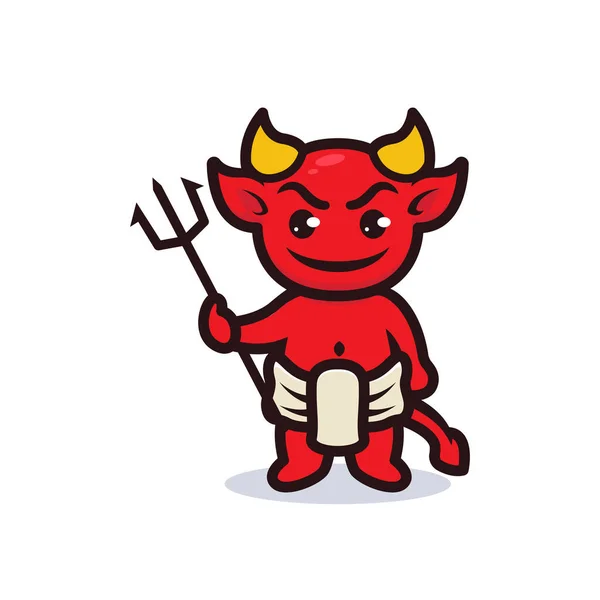 Ikon Web Karakter Setan Imut Ilustrasi Vektor Sederhana - Stok Vektor