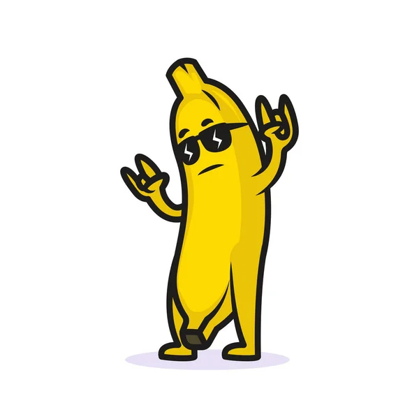 Ícone Bonito Web Caráter Banana Ilustração Simples Vetor — Vetor de Stock