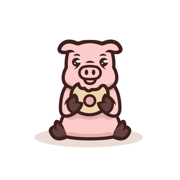 Nettes Schwein Web Symbol Einfache Vektorillustration — Stockvektor
