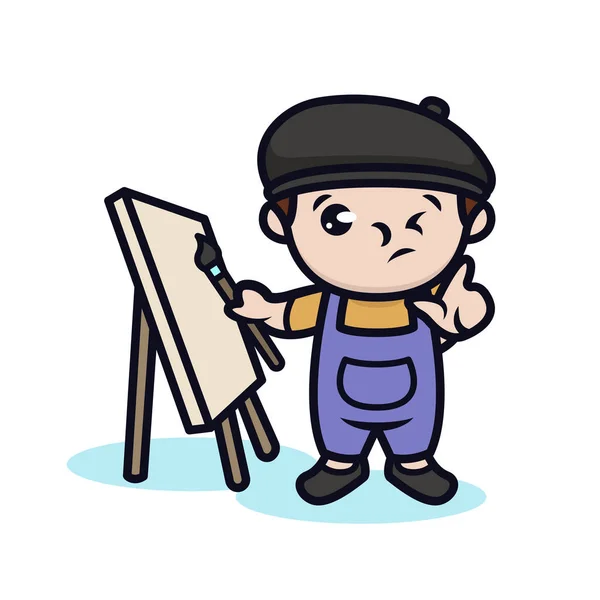 Ícone Bonito Web Pintor Ilustração Simples Vetor — Vetor de Stock