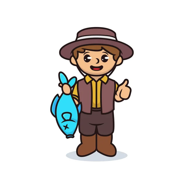 漁師のウェブアイコン 簡単なベクトルイラスト — ストックベクタ