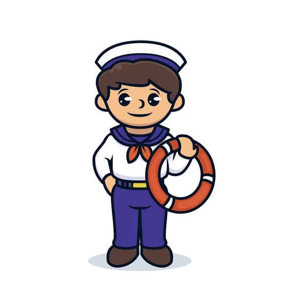 Cute Sailor Web Icon Simple Vector Illustration — Stock Vector