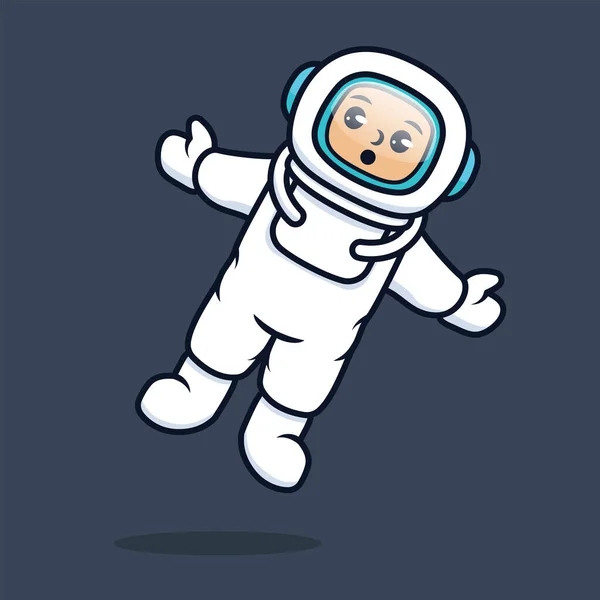 Söt Astronaut Web Ikon Enkel Vektor Illustration — Stock vektor