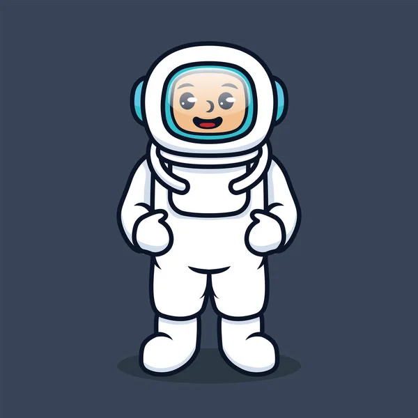 Cute Astronaut Web Icon Simple Vector Illustration — Stock Vector