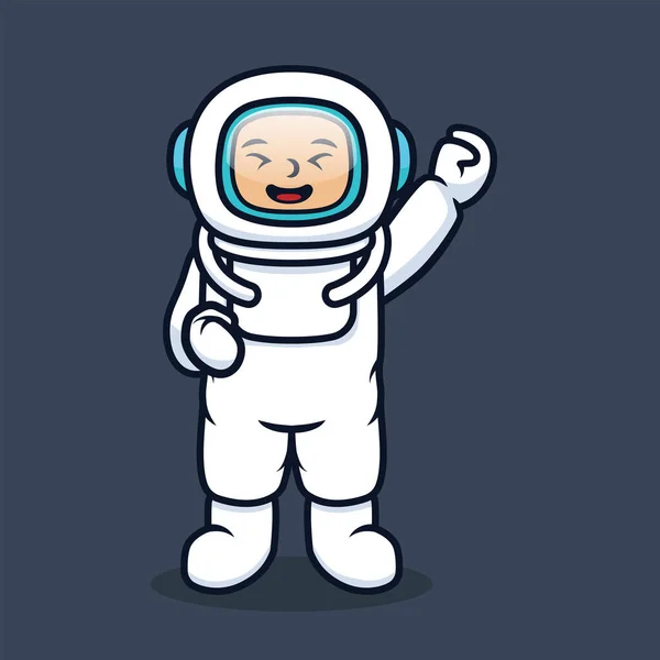 Lindo Icono Web Astronauta Ilustración Vector Simple — Archivo Imágenes Vectoriales