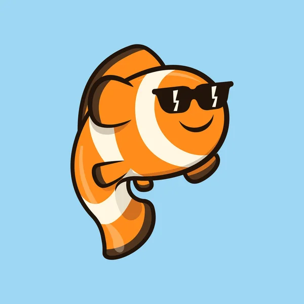 Clownfish Icono Web Ilustración Simple Vector — Vector de stock