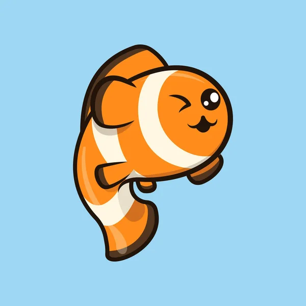 Clownfish Icono Web Ilustración Simple Vector — Vector de stock