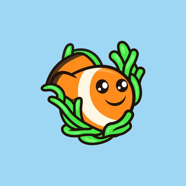 Ikon Web Clownfish Ilustrasi Vektor Sederhana - Stok Vektor