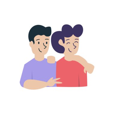 Dostluk, renkli vektör çizimi