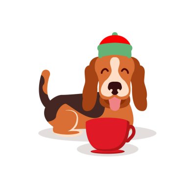 Bessel av köpeği Noel 'i, vektör illüstrasyonu 