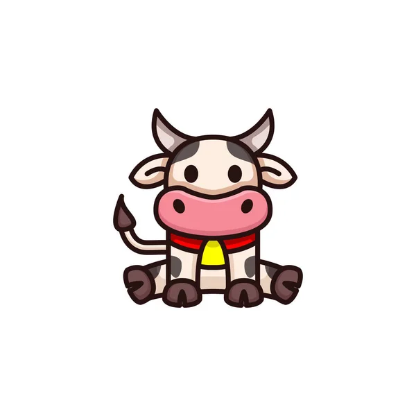 Roztomilá Kráva Vektorová Ilustrace — Stockový vektor