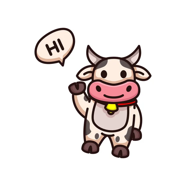 Cute Cow Vector Illustration — Stock Vector