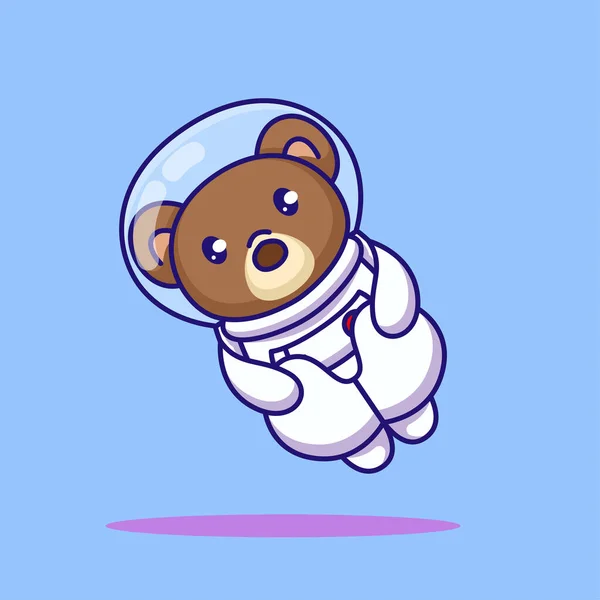 Boneka Beruang Astronot Yang Lucu Ilustrasi Vektor - Stok Vektor