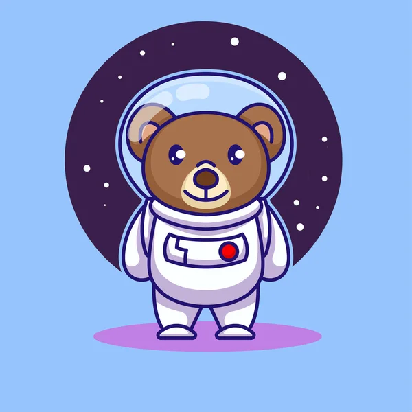 Boneka Beruang Astronot Yang Lucu Ilustrasi Vektor - Stok Vektor