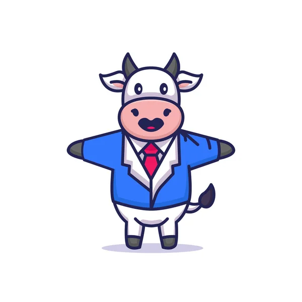 Business Cow Isoliert Auf Weißem Hintergrund — Stockvektor