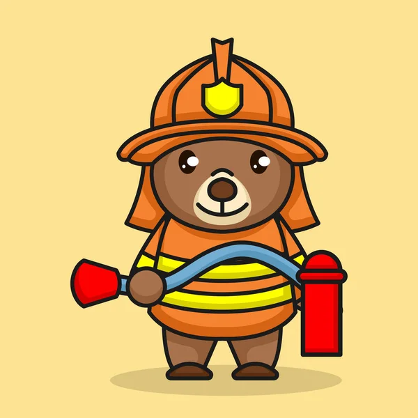 Teddy Bear Pemadam Kebakaran Gambar Vektor - Stok Vektor