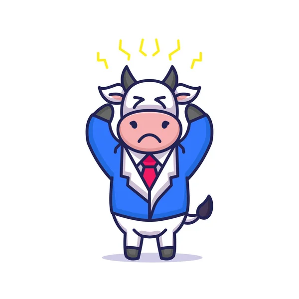 Business Cow Isoliert Auf Weißem Hintergrund — Stockvektor