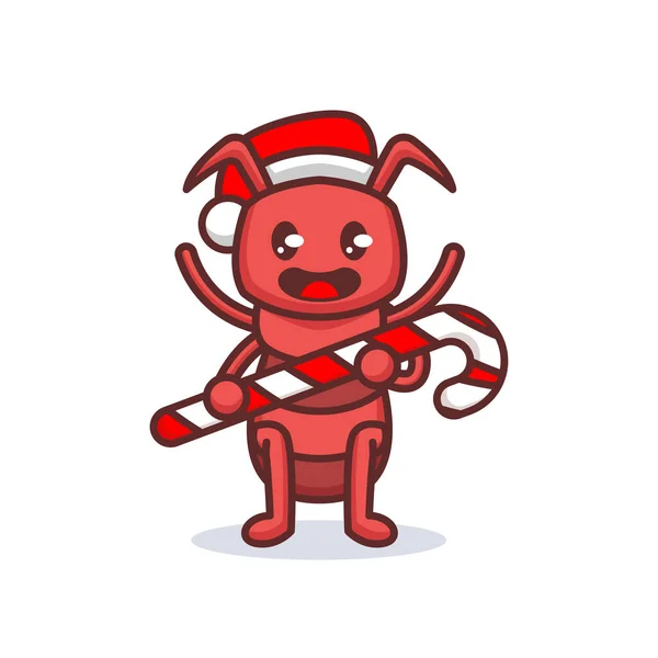Boże Narodzenie Mrówka Wektor Ilustracji — Wektor stockowy