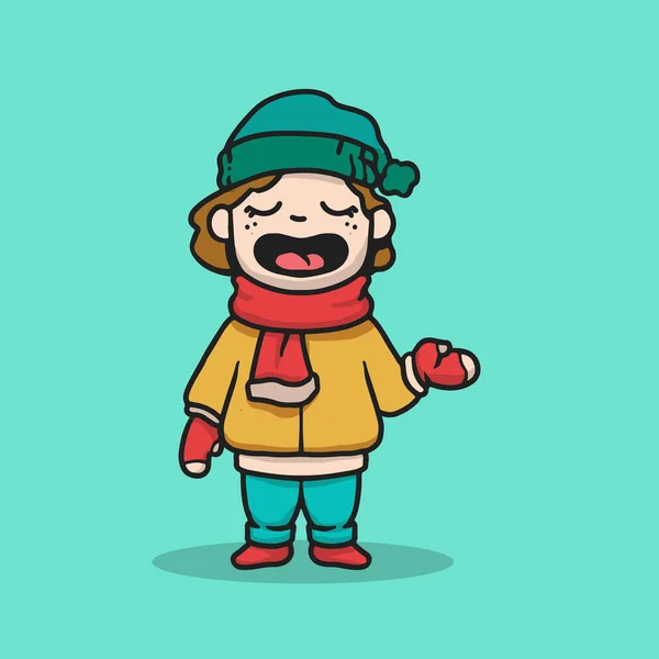 Kid Winter Clothes — Stock Vector