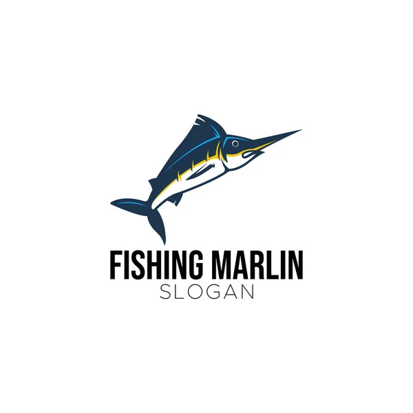 Pesca Marlin Colorata Illustrazione Vettoriale — Vettoriale Stock